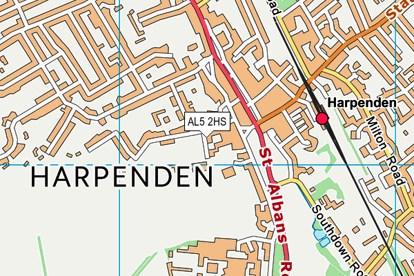 AL5 2HS map - OS VectorMap District (Ordnance Survey)