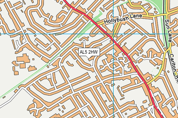 AL5 2HW map - OS VectorMap District (Ordnance Survey)