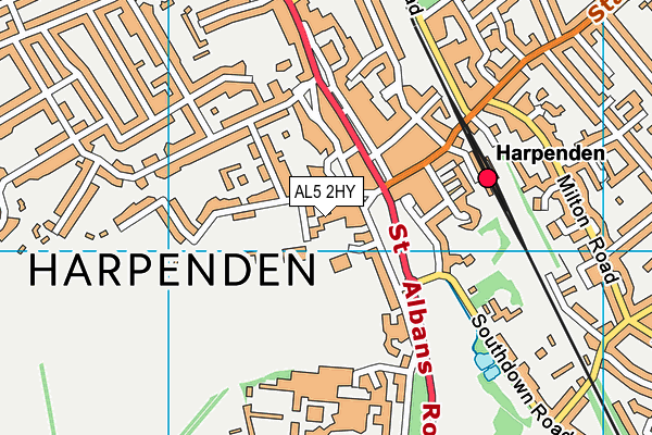 AL5 2HY map - OS VectorMap District (Ordnance Survey)