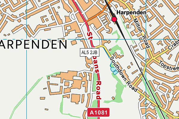 AL5 2JB map - OS VectorMap District (Ordnance Survey)