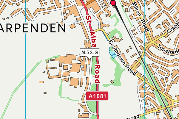 AL5 2JG map - OS VectorMap District (Ordnance Survey)