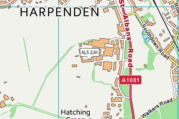 AL5 2JH map - OS VectorMap District (Ordnance Survey)