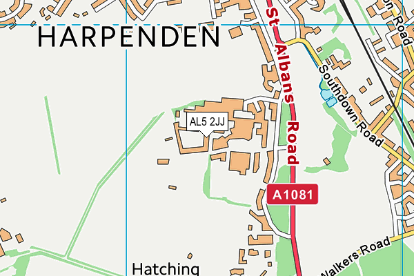 AL5 2JJ map - OS VectorMap District (Ordnance Survey)