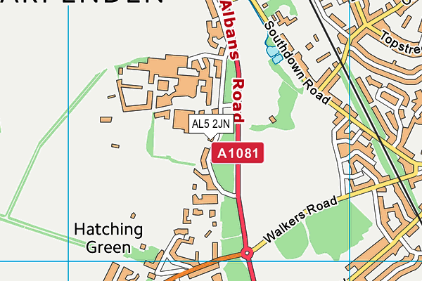 Harpenden Cricket Club map (AL5 2JN) - OS VectorMap District (Ordnance Survey)