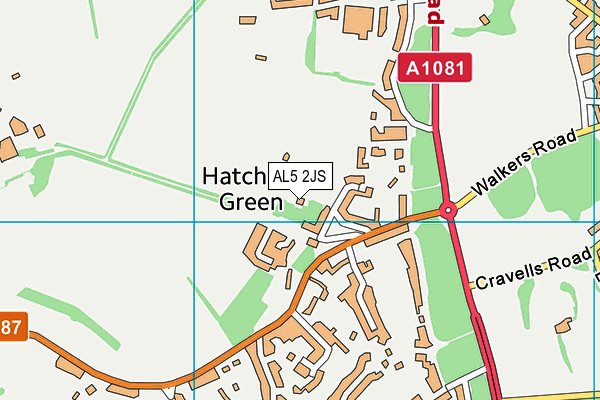 AL5 2JS map - OS VectorMap District (Ordnance Survey)