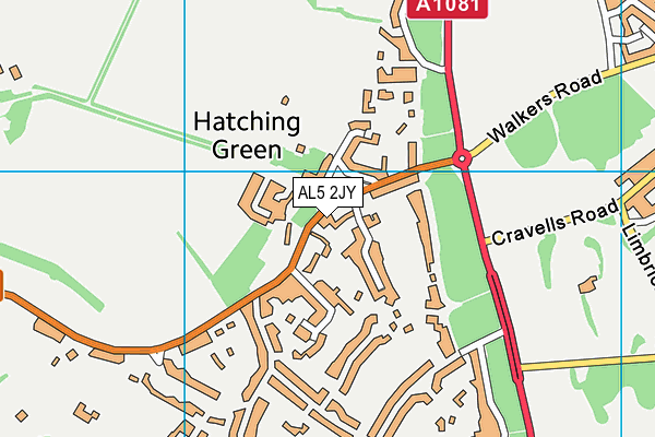 AL5 2JY map - OS VectorMap District (Ordnance Survey)