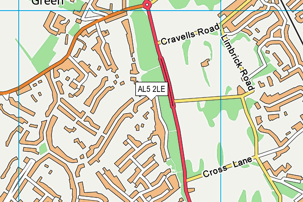 AL5 2LE map - OS VectorMap District (Ordnance Survey)