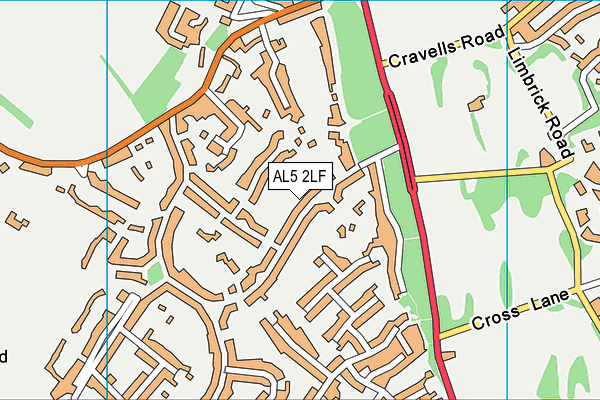 AL5 2LF map - OS VectorMap District (Ordnance Survey)