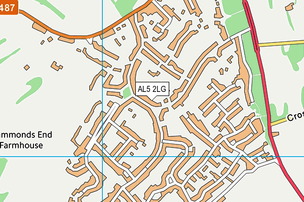 AL5 2LG map - OS VectorMap District (Ordnance Survey)