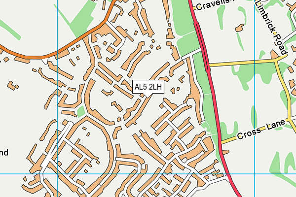 AL5 2LH map - OS VectorMap District (Ordnance Survey)