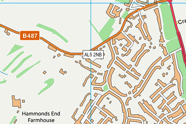 AL5 2NB map - OS VectorMap District (Ordnance Survey)