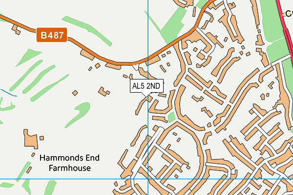 AL5 2ND map - OS VectorMap District (Ordnance Survey)