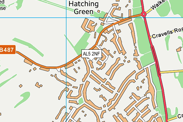 AL5 2NF map - OS VectorMap District (Ordnance Survey)