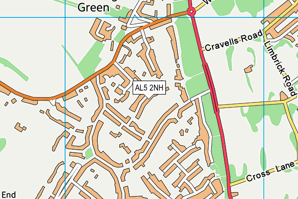 AL5 2NH map - OS VectorMap District (Ordnance Survey)