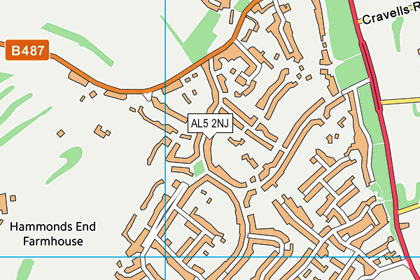 AL5 2NJ map - OS VectorMap District (Ordnance Survey)