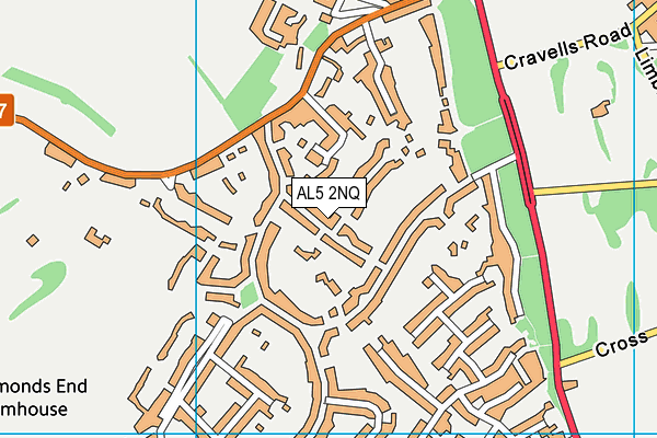 AL5 2NQ map - OS VectorMap District (Ordnance Survey)