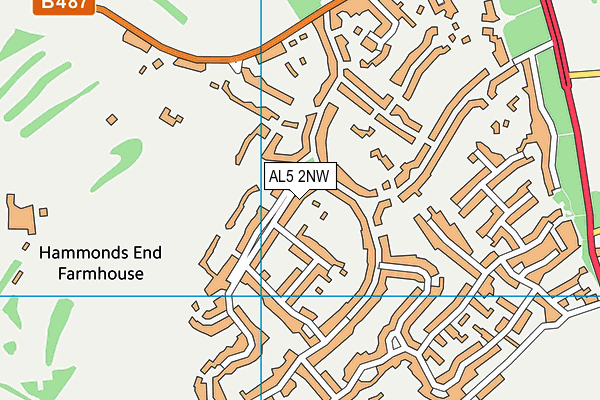 AL5 2NW map - OS VectorMap District (Ordnance Survey)