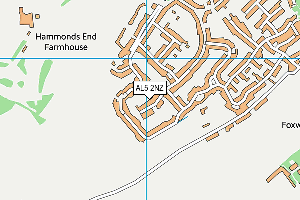 AL5 2NZ map - OS VectorMap District (Ordnance Survey)
