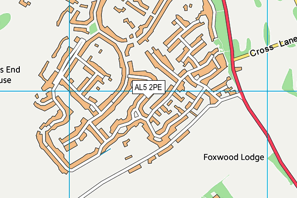 AL5 2PE map - OS VectorMap District (Ordnance Survey)