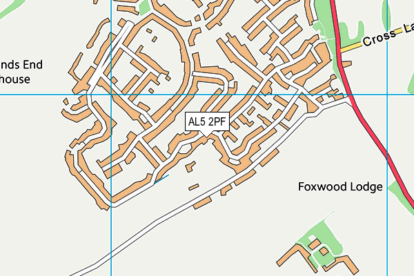 AL5 2PF map - OS VectorMap District (Ordnance Survey)