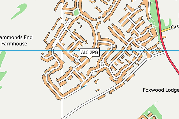 AL5 2PG map - OS VectorMap District (Ordnance Survey)