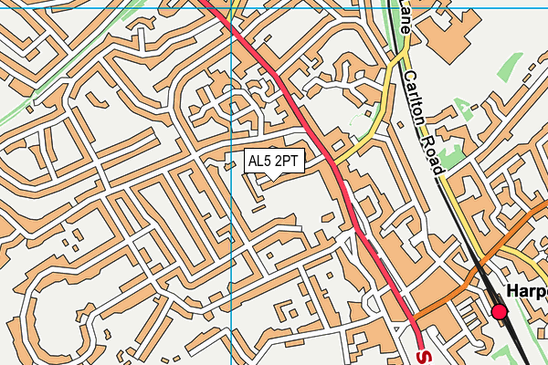 AL5 2PT map - OS VectorMap District (Ordnance Survey)