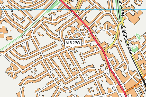 AL5 2PW map - OS VectorMap District (Ordnance Survey)