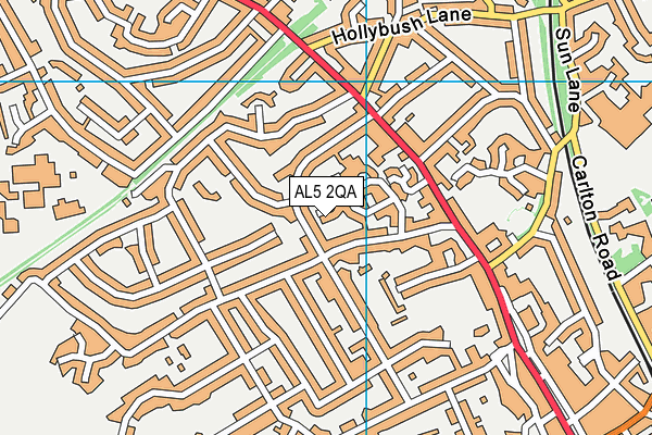 AL5 2QA map - OS VectorMap District (Ordnance Survey)