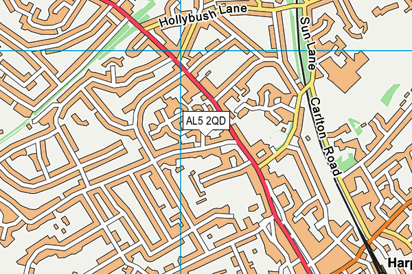 AL5 2QD map - OS VectorMap District (Ordnance Survey)