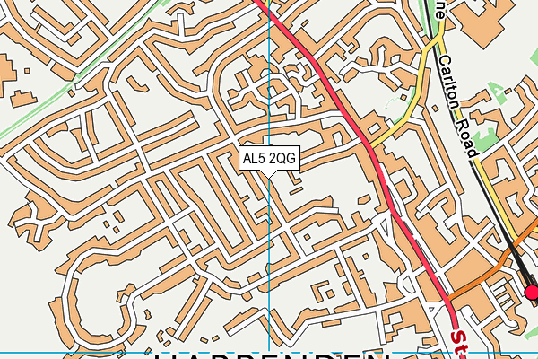 AL5 2QG map - OS VectorMap District (Ordnance Survey)