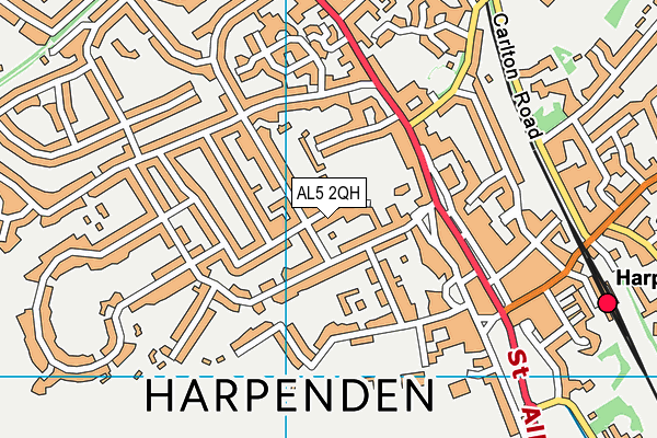 AL5 2QH map - OS VectorMap District (Ordnance Survey)