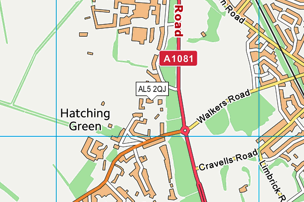 AL5 2QJ map - OS VectorMap District (Ordnance Survey)