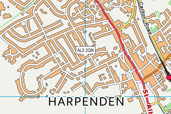 AL5 2QN map - OS VectorMap District (Ordnance Survey)