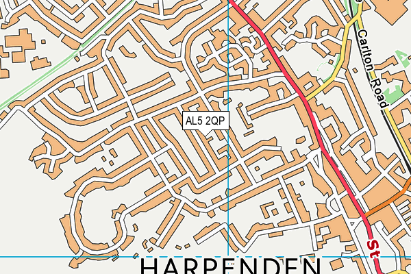 AL5 2QP map - OS VectorMap District (Ordnance Survey)