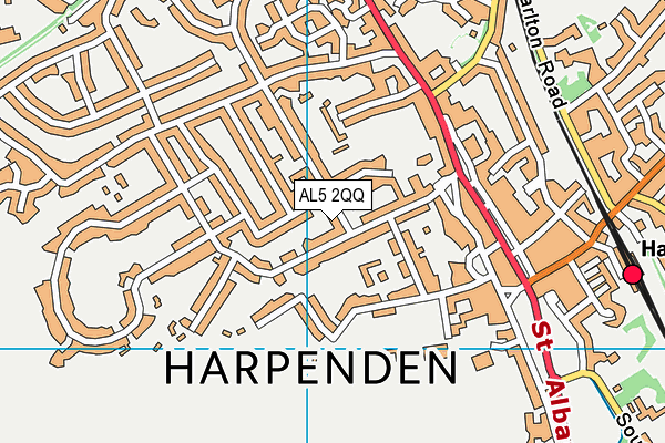 AL5 2QQ map - OS VectorMap District (Ordnance Survey)