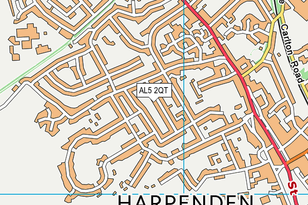 AL5 2QT map - OS VectorMap District (Ordnance Survey)