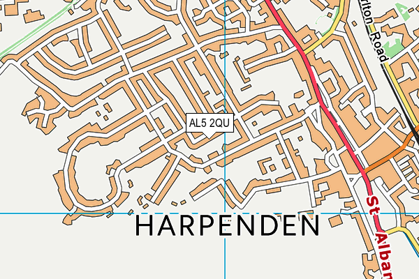 AL5 2QU map - OS VectorMap District (Ordnance Survey)