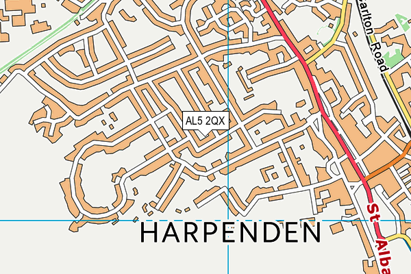 AL5 2QX map - OS VectorMap District (Ordnance Survey)