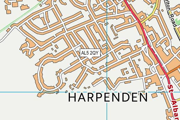 AL5 2QY map - OS VectorMap District (Ordnance Survey)