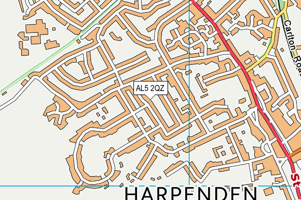 AL5 2QZ map - OS VectorMap District (Ordnance Survey)