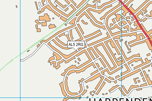 AL5 2RG map - OS VectorMap District (Ordnance Survey)