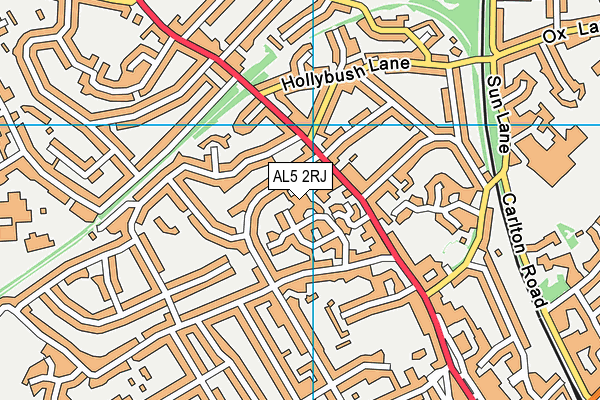 AL5 2RJ map - OS VectorMap District (Ordnance Survey)