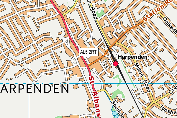 AL5 2RT map - OS VectorMap District (Ordnance Survey)