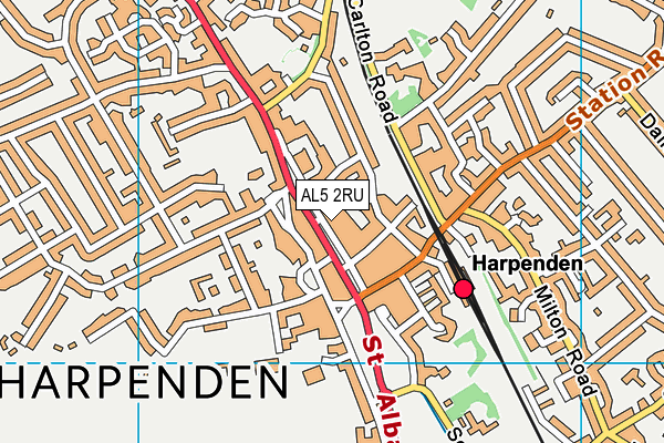 AL5 2RU map - OS VectorMap District (Ordnance Survey)