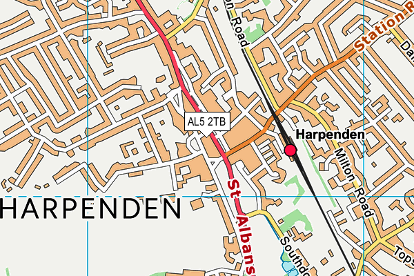 AL5 2TB map - OS VectorMap District (Ordnance Survey)