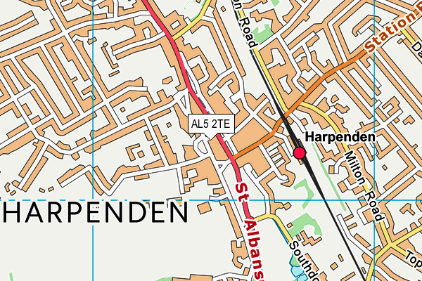 AL5 2TE map - OS VectorMap District (Ordnance Survey)