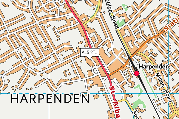 AL5 2TJ map - OS VectorMap District (Ordnance Survey)