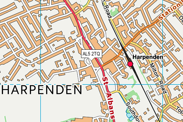 AL5 2TQ map - OS VectorMap District (Ordnance Survey)