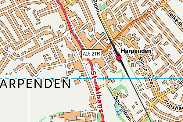 AL5 2TR map - OS VectorMap District (Ordnance Survey)