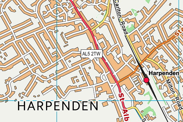 AL5 2TW map - OS VectorMap District (Ordnance Survey)